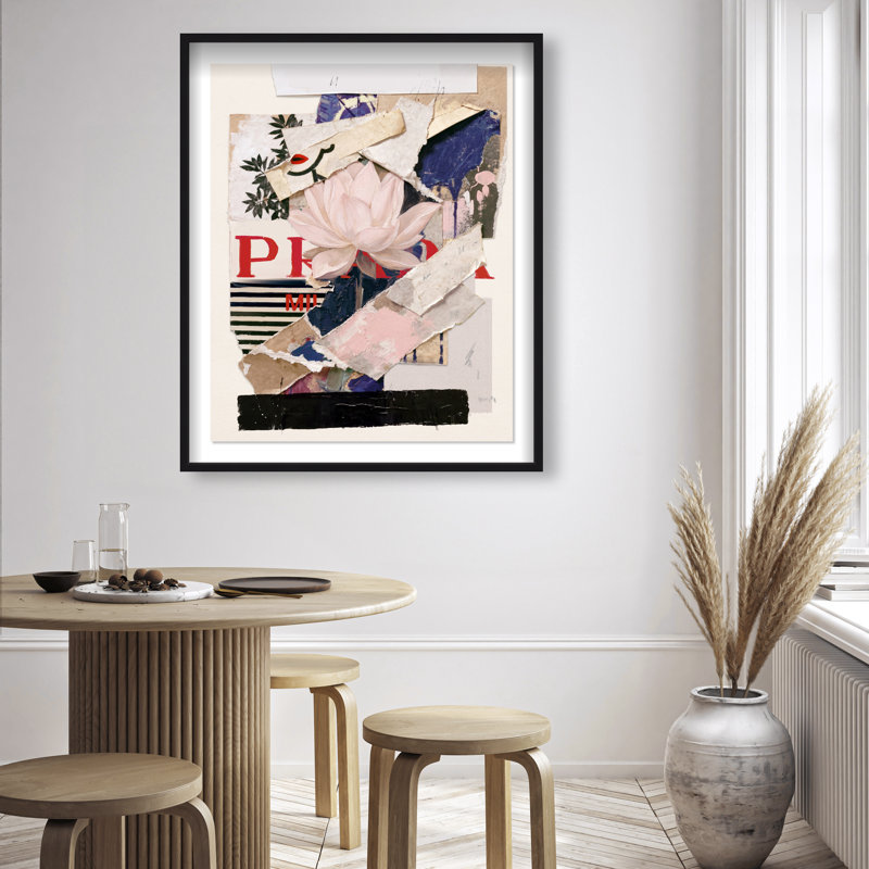 Milano Collage Framed Graphic Art, 37.5"H x 46.5"W, Black Shadowbox