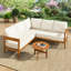 Ensemble de conversation d'extérieur en bois massif avec coussins Acacia-129200440