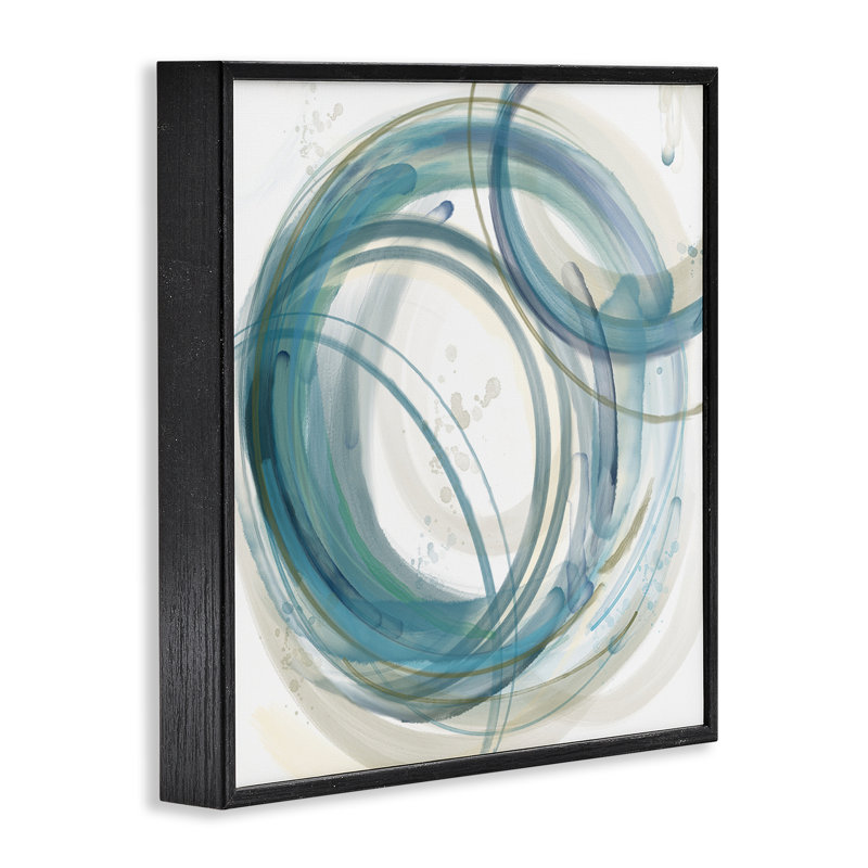 Giclée de formes rondes et superposées, design par Nan, Giclée encadrée noir minuit, H 12 po x l 12 po