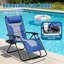 Très grand fauteuil de jardin inclinable zéro gravité avec porte-gobelet (peut supporter jusqu'à 400 lb)-1701396427