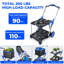 Chariot utilitaire pliable à 2 niveaux, chariot pliant multi-usage avec cage de rangement et roues pivotantes à 360 °
