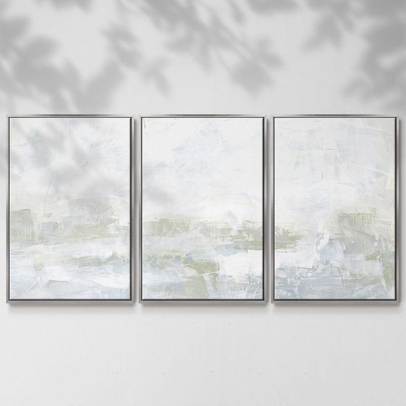 Silent Sound II - Toile encadrée multi-pièces, H 40 po x l 78 po x P 2 po, Argent