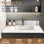 Dessus de meuble-lavabo en pierre fritté 31 po - blanc avec lavabo rectangulaire, dosseret 4 po, trous de robinet pré-percés et élégance hygiénique haute performance de 31 po