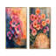Geraniums Garden At The Wood Slide I - Floral Wall Art 2 Panels-247413712-247413544