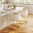 26" Counter Height Bar Stools Set of 2, Barrel Counter Stools With Backrest, Linen Snow White Gold Metal Base-496131572-496131583-496131568
