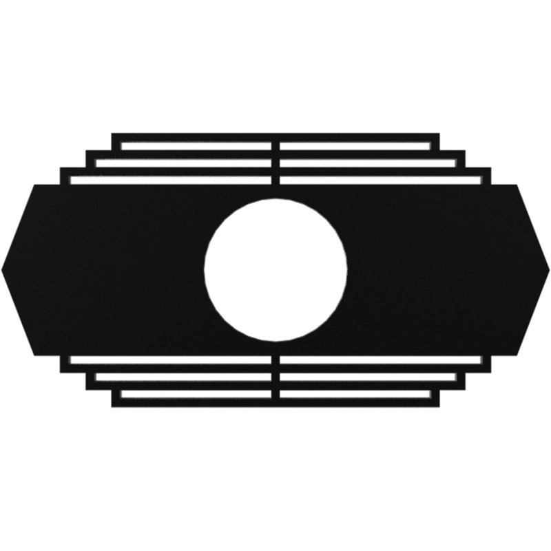 Médaillon de plafond architectural percé en PVC de qualité architecturale l 24 po x H 12 po x P 6 1/4 po x P 3/4 po, Noir