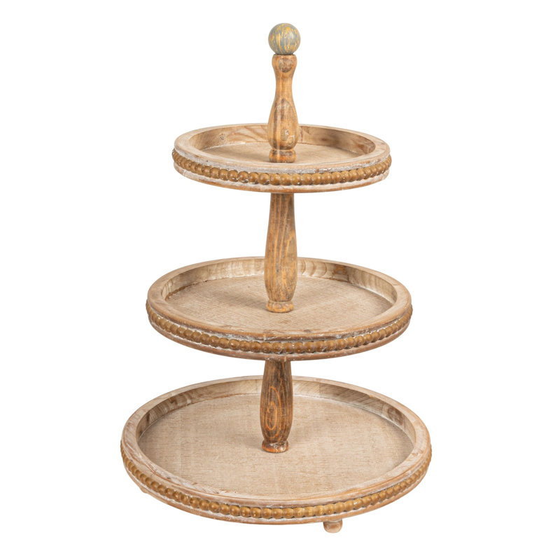 Plateau rond en bois Alberts, Brun