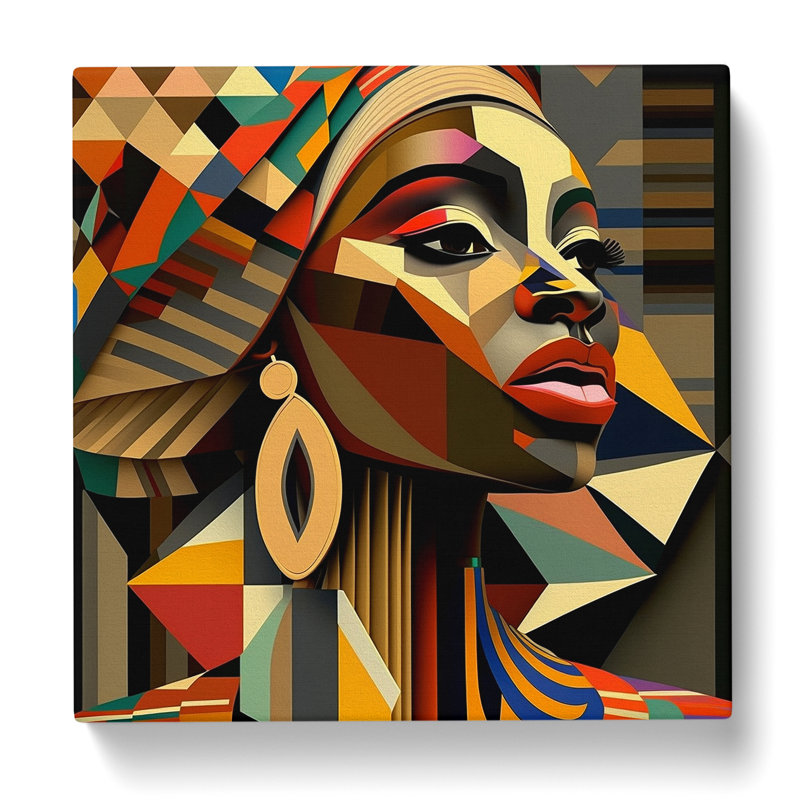 African Woman Constructivism No.1 - No Frame Print, 50cm H x 50cm W x 3cm D