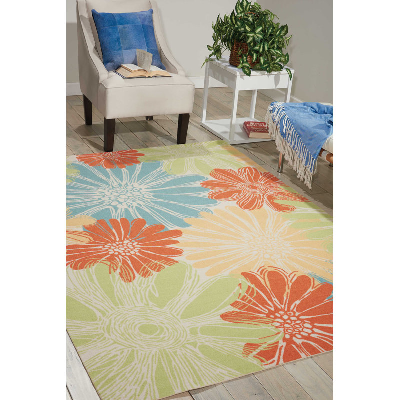 Floral Indoor / Outdoor Area Rug, Rectangle 305 x 396cm