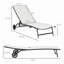 Chaise longue pour l'extérieur, chaise longue avec roulettes 2 pièces, chaise de bronzage avec 5 positions réglables pour le patio, la plage, la cour, la piscine-1590520551