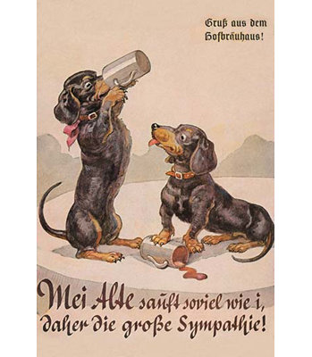 « teckel duo drinks », affiche rétro