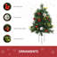 Arbre de Noël 22,5 po 2 pièces pin artificiel d'extérieur sans cordon avec 24 lumières et piquets blanc chaud