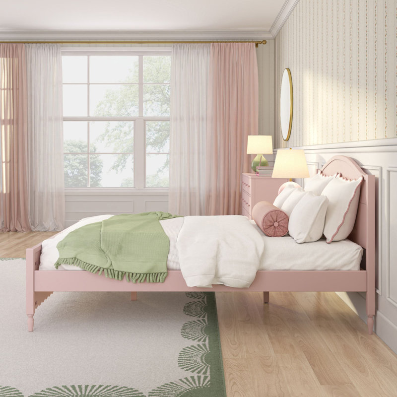 Grand lit simple Charlotte, Grand lit, Rose fleuri