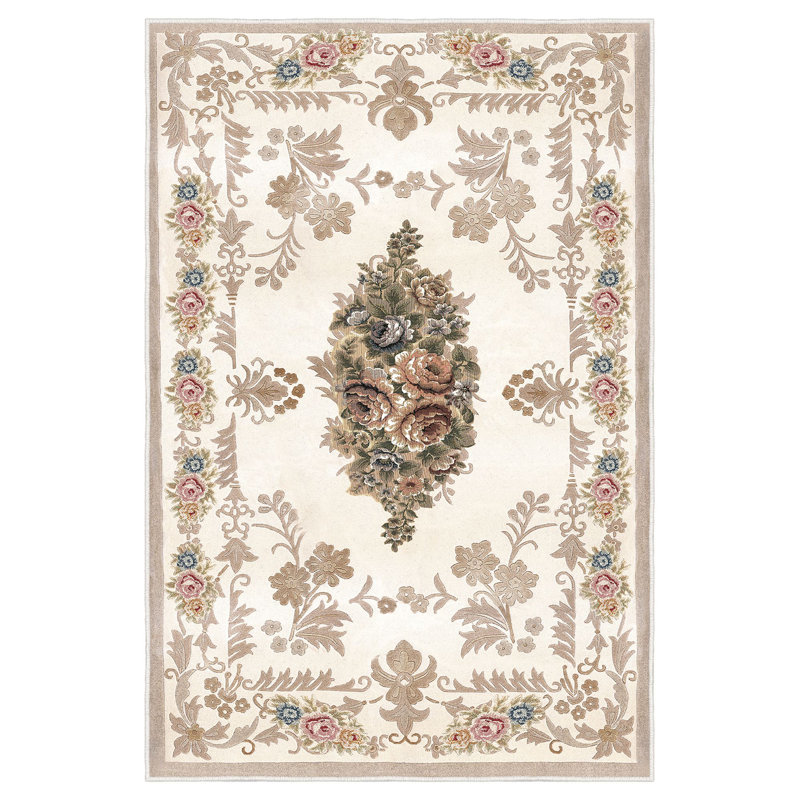 Tapis tissé élégant | 100% polyester, hauteur des poils: 0,04 po, hauteur totale: 0,31 po | Revêtement antibactérien et antidérapant en feutre de PVC | Lavable à la machine, parfait pour le salon et la chambre à coucher