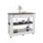 Compact Kitchen Island With Two Drawers, Open Counter Top And Two Below Open Storage Shelves