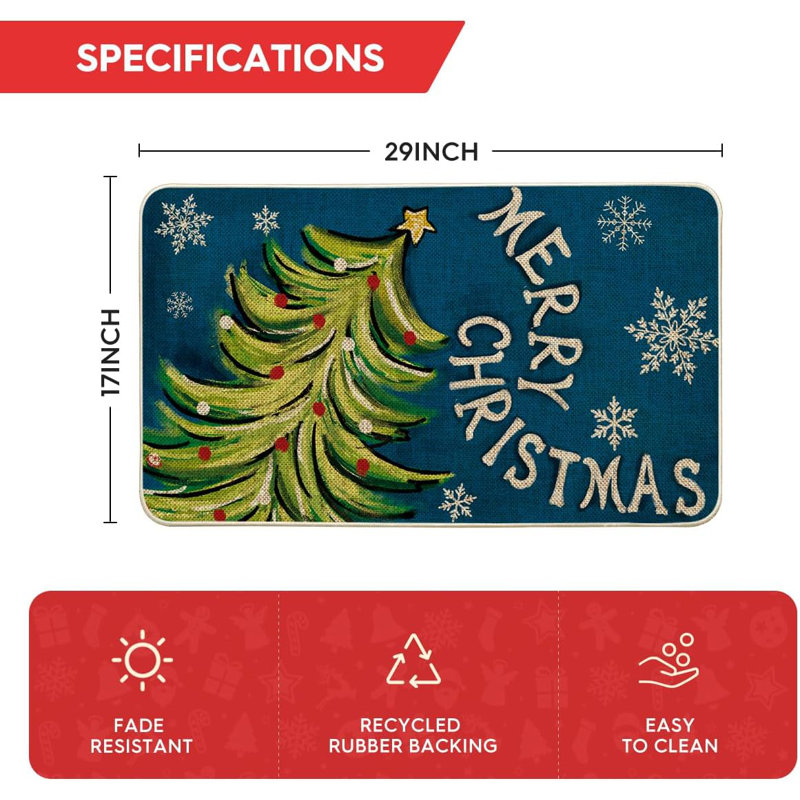 Paillasson Joyeux Noël, sapin de Noël, flocon de neige, Île Seymour Nord, Galapagos