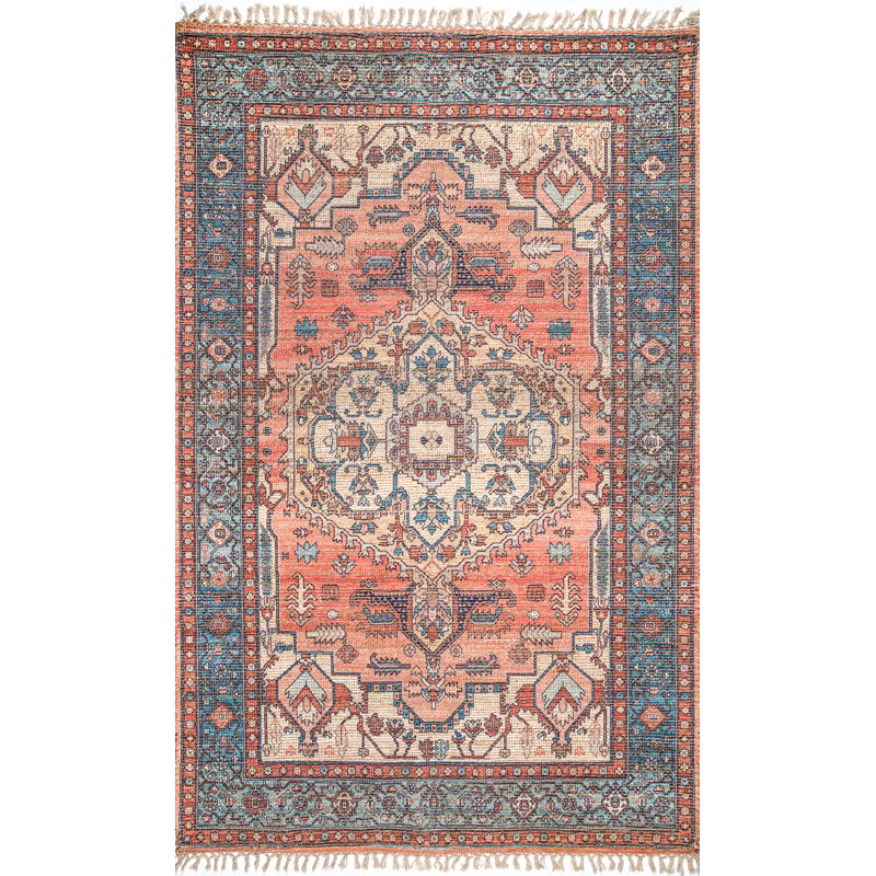 Tapis oriental tissé à plat Glenni, Rectangle 5 pi x 8 pi