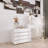 Extended Desktop 10 Drawers Chest Of Drawer Without Handle White Colour Vanity