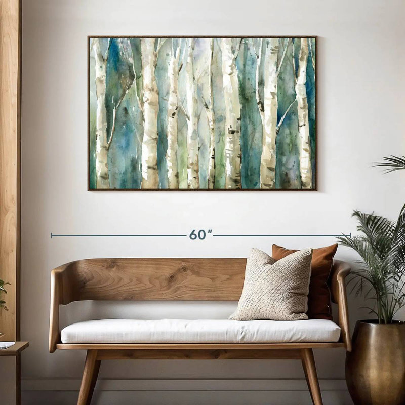 Birch River Walk, 46 po x 31 po, Cadre flottant noyer