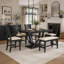 Ensemble de 6 tables de salle à manger en bois 6 pièces avec banc long et 4 chaises, style moderne, gris-311830625-488167978-488167952