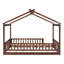 Structure de lit double pleine grandeur en noyer pour, avec clôture, pin, jeu et repos, adolescents en bois semi-fermés, espace de repos stable-1744605772