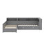 Lit plateforme simple en L en bois avec lit gigogne et tiroir-1985983455