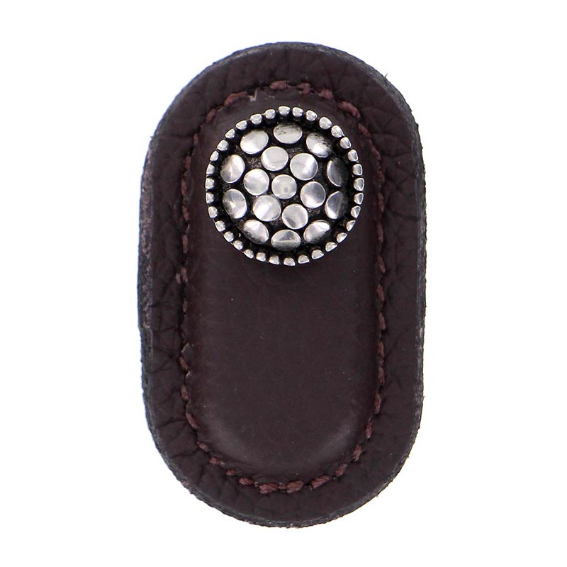 Tiziano Novelty Knob, Antique Silver, Brown
