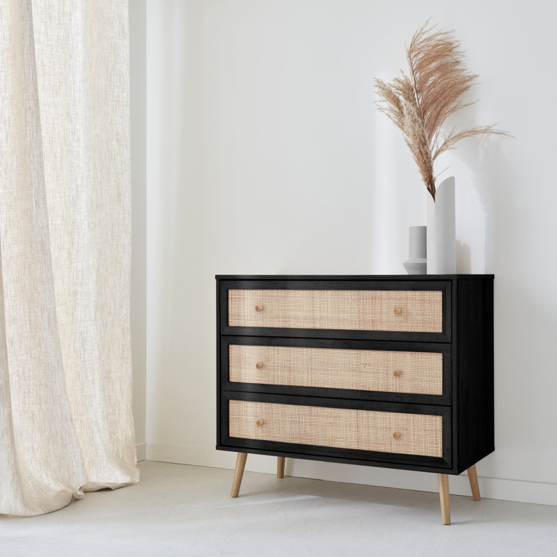 3 - Drawer Chest of Drawers, Black