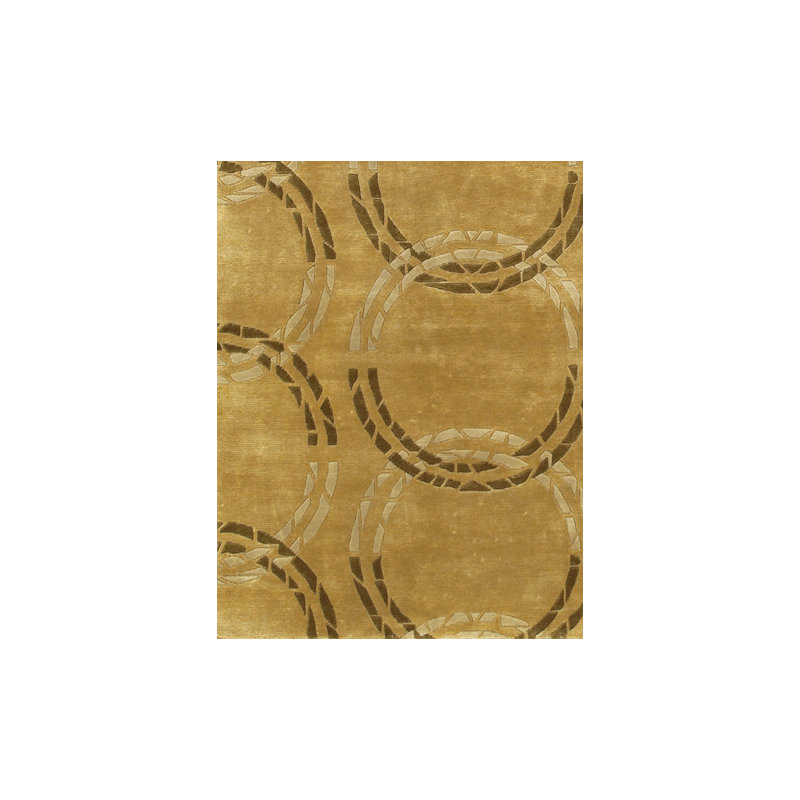 Aadi Geometric Hand-Knotted Wool Brown/Tan Area Rug, Rectangle 2' x 3'