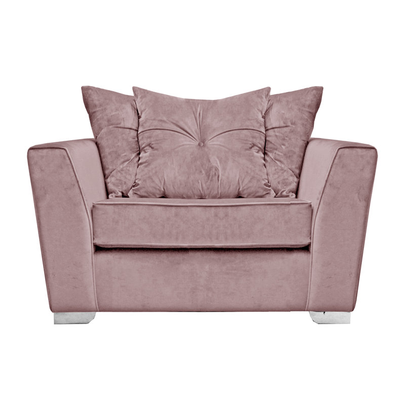 Quade 2 Seater Velvet Loveseat, Pink