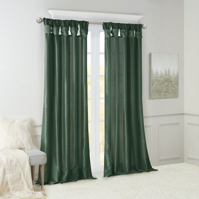Twist Tab Lined Window Curtain Panel 50"