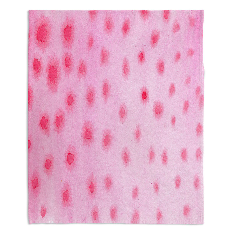 Hand Woven Throw Blanket, 51" x 60", Pink