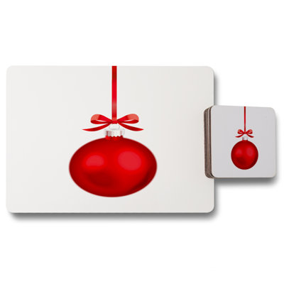 Edwards Polyester, Wood, Polyester Coated Hardwood Geometric Rectangle Placemat, Coaster