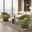Ensemble de 2 chaises d'appoint rondes pivotantes, fauteuil demi-tonneau avec dossier creux pour les petits espaces-1419917775