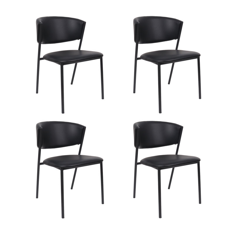Chaise d'appoint en cuir vegan Drift, Noir