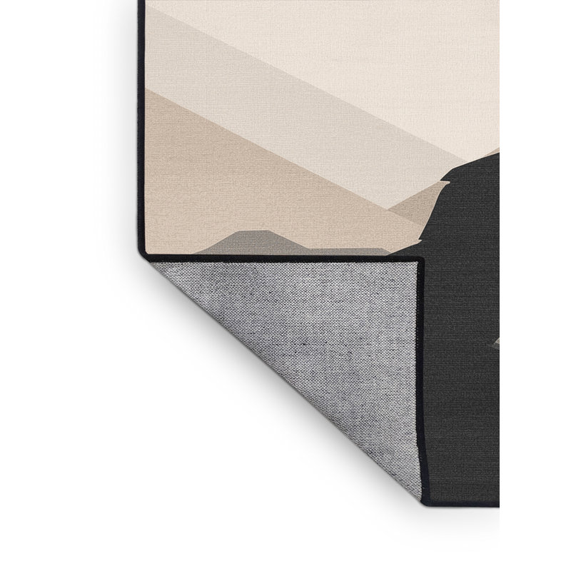 Tapis uni beige lavable à la machine Ozain Raven Crow, 3 X 5