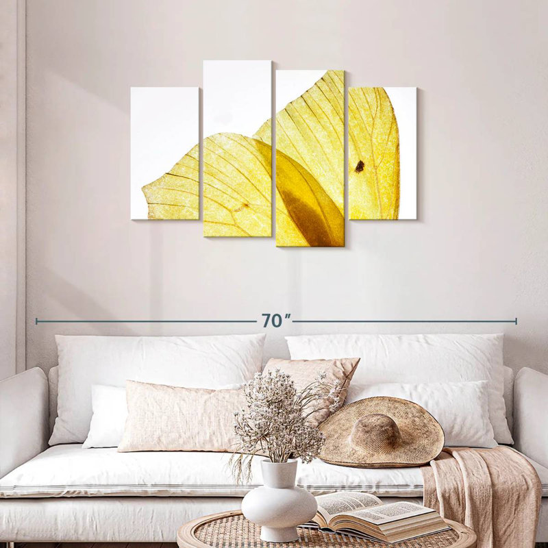 Ailes de papillon Brampt jaune doré, H 27 po x l 43 po