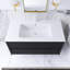 36 In. W Single Sink Wall Mounted Bath Vanity In Dark Oak With White Basin