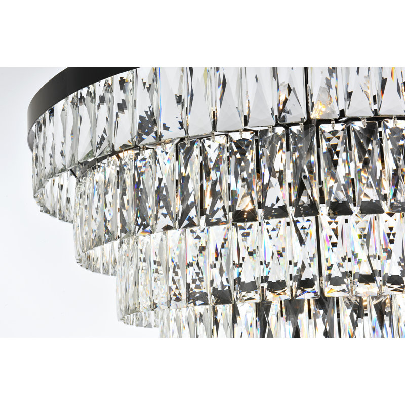 Iva 32 inch Round Chandelier , Black