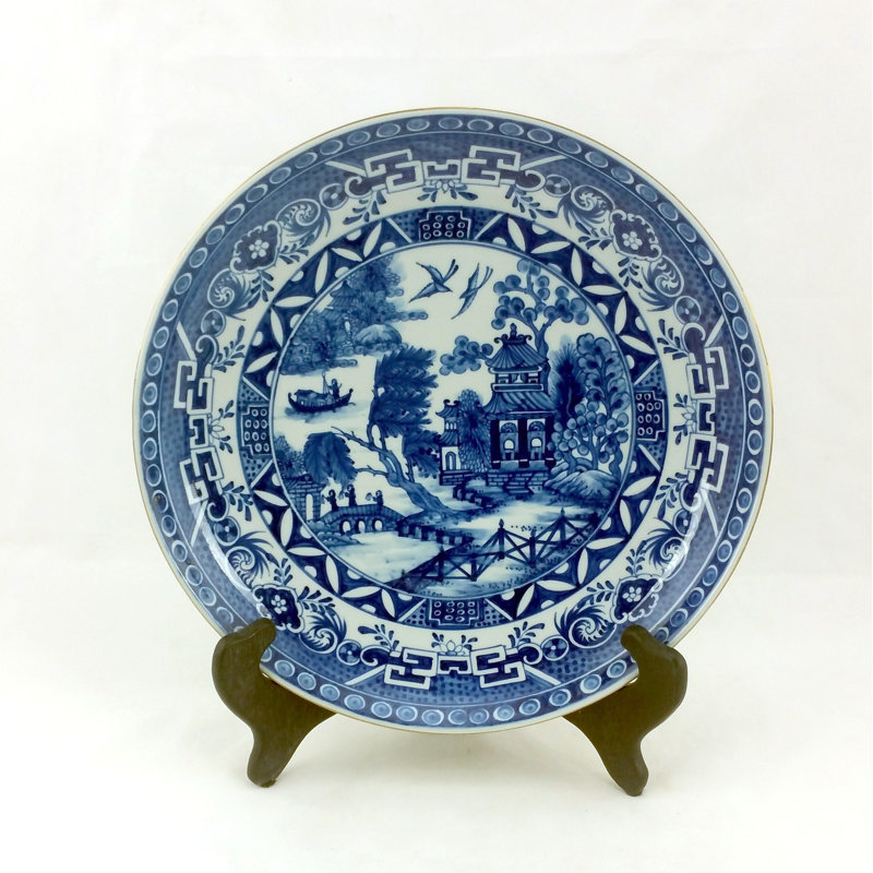 Assiette décorative en porcelaine bleue