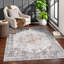 Tapis oriental gris en coton / polyester tissé à la machine Allauddin-845376381