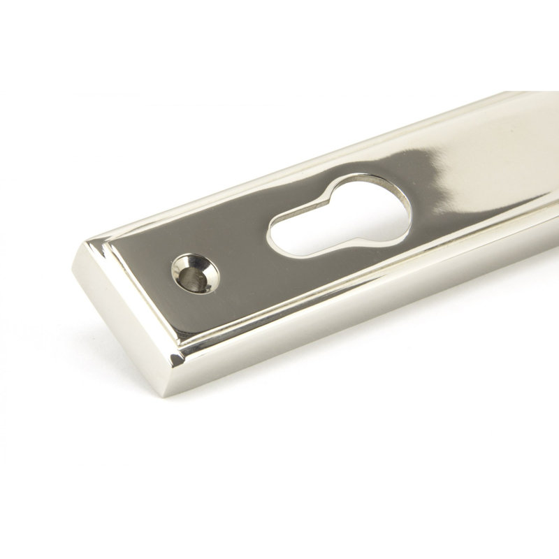 Reeded Lock Door Handle Kit, Polished Nickel