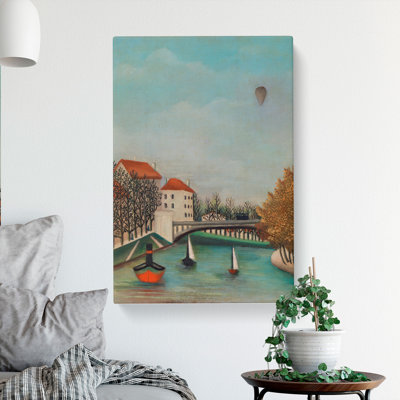 View Of The Pont De Sevres by Henri Rousseau - Wrapped Canvas