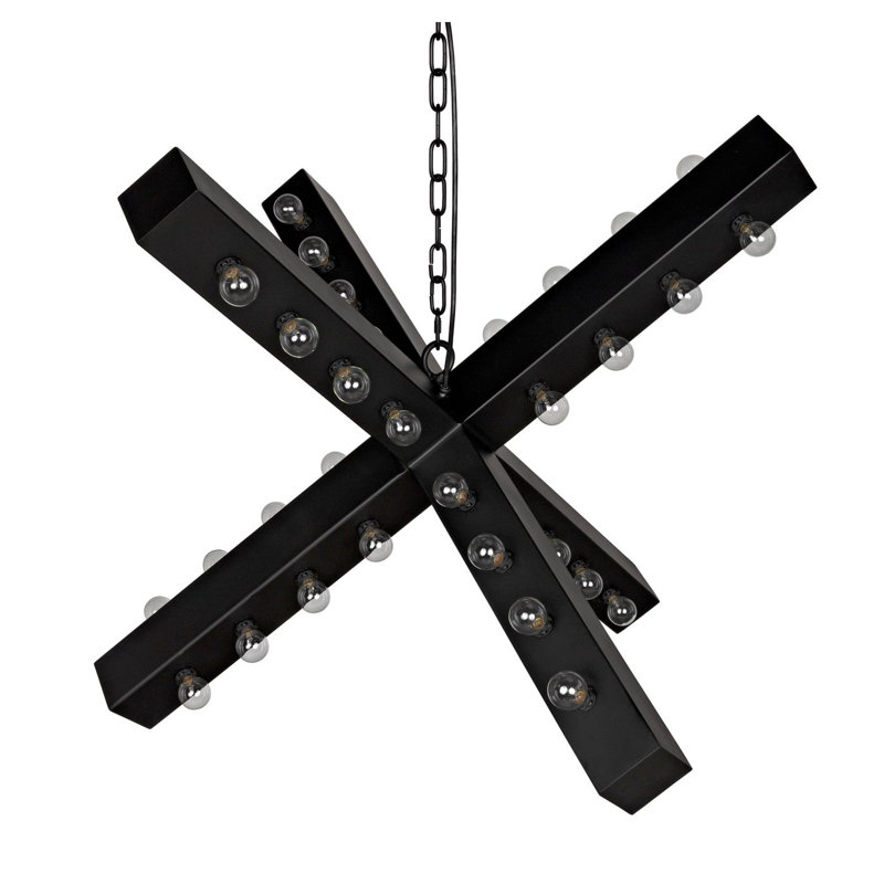 Cruzar 48 - Light Chandelier, Matte Black, 34.5" H x 52.5" W x 52.5" D