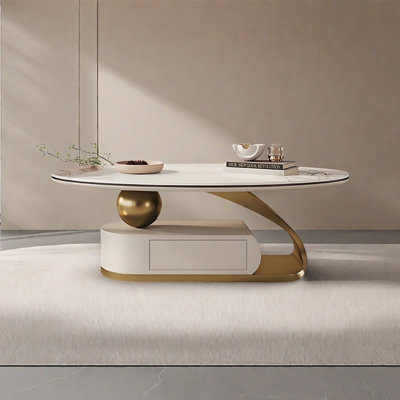 Oval SLATE coffee table