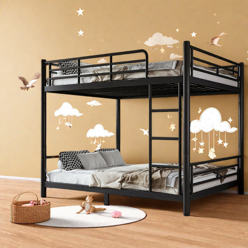 Grands lits en métal peu encombrants, lit superposé convertible pour la maison