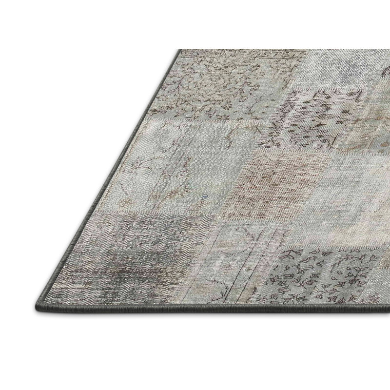 Tapis zone gris clair contemporaine, Rectangle 2 pi x 5 pi
