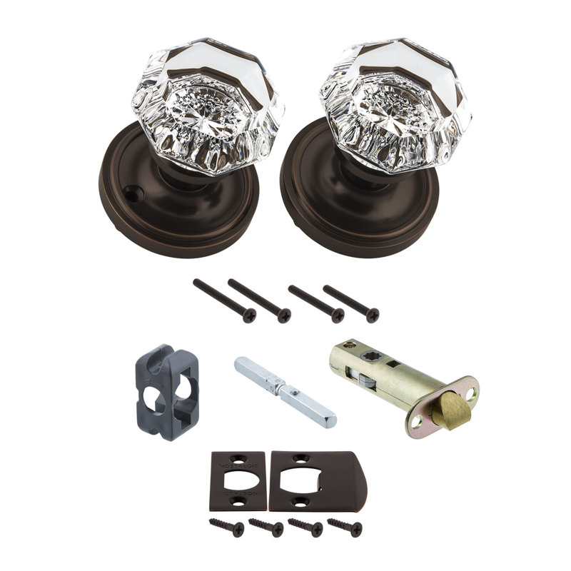 Classic Rosette with Waldorf Door Knob, Timeless Bronze, 2.375"