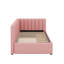 Lit de jour simple tapissier avec 2 tiroirs, support en lattes de bois-230774413