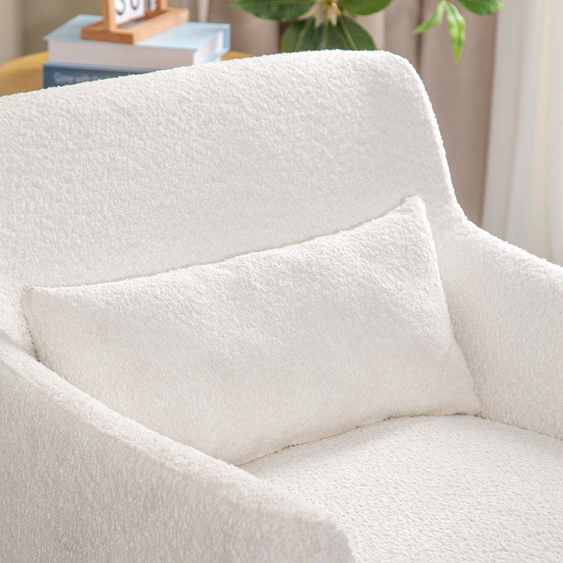 Fauteuil de 31 po de large Joele, Laine blanche